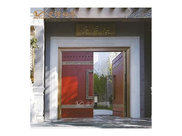 龍派愛(ài)唯銅藝新中式銅門定制|銅門招商加盟